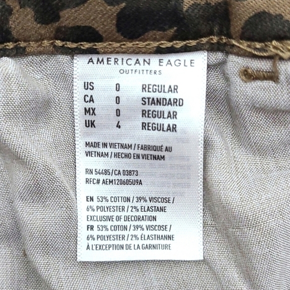 AEO Next Level Stretch Super Hi-Rise Jegging Two Tone Brown Animal Print Size 0 - Picture 11 of 15